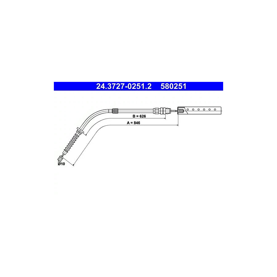 ATE 24.3727-0251.2 Hand Brake Cable