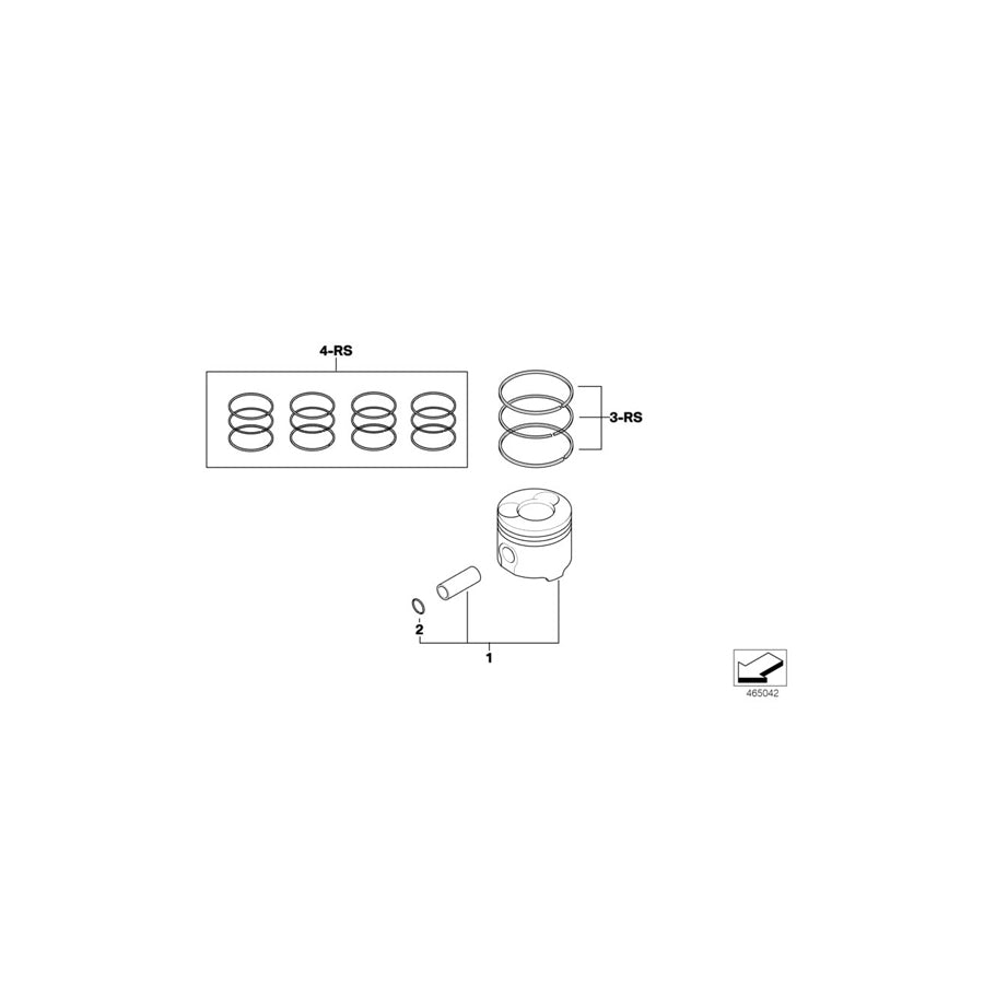 Genuine BMW 11250411423 R50 Repair Kit Piston Rings (Inc. One D) | ML Performance UK Car Parts
