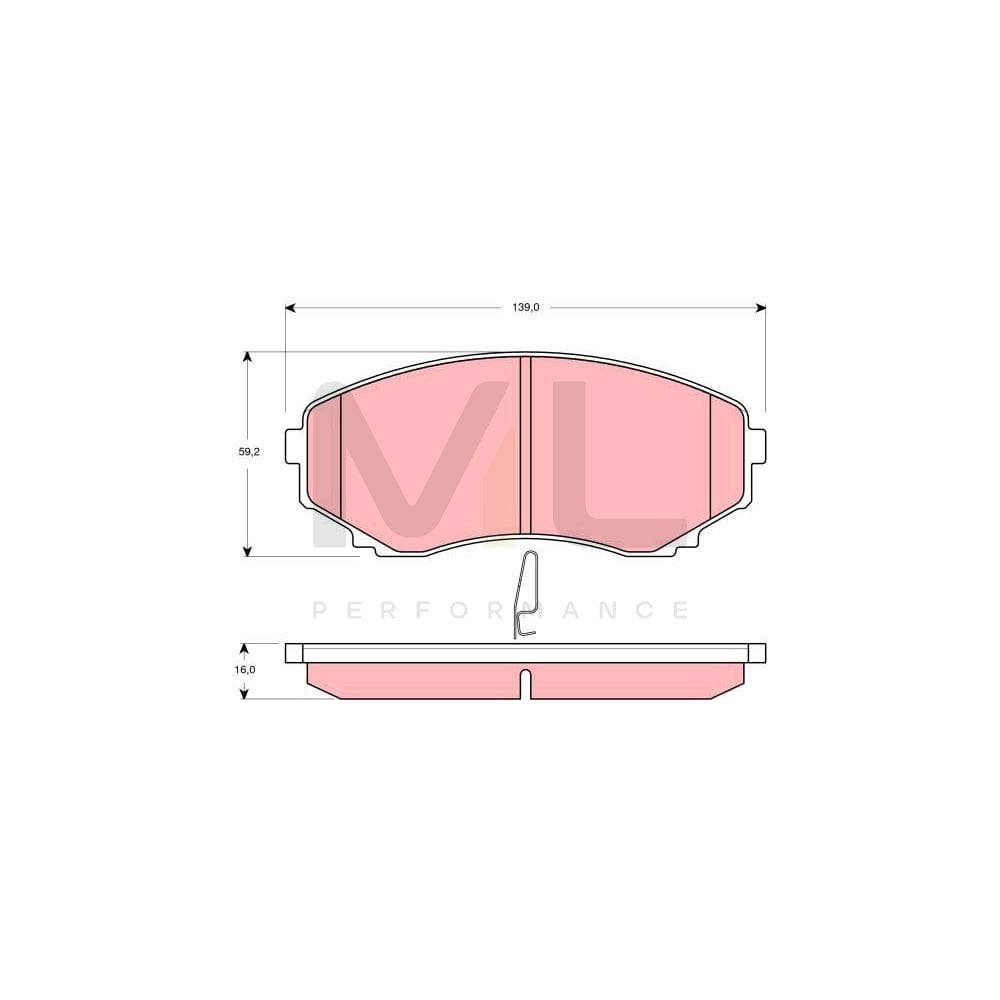 TRW Gdb3255 Brake Pad Set For Mazda Mpv Ii (Lw) With Acoustic Wear Warning, With Accessories | ML Performance Car Parts