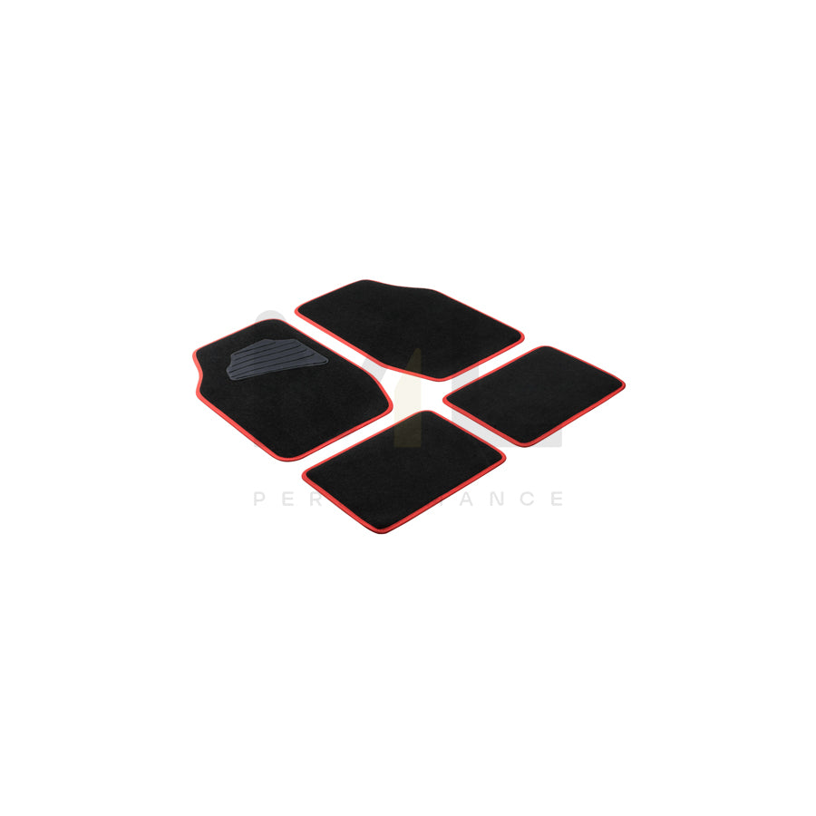 WALSER Universal fit, Matrix 29024 Floor mat set PP (Polypropylene), Front and Rear, Quantity: 4, Black, Red | ML Performance Car Parts