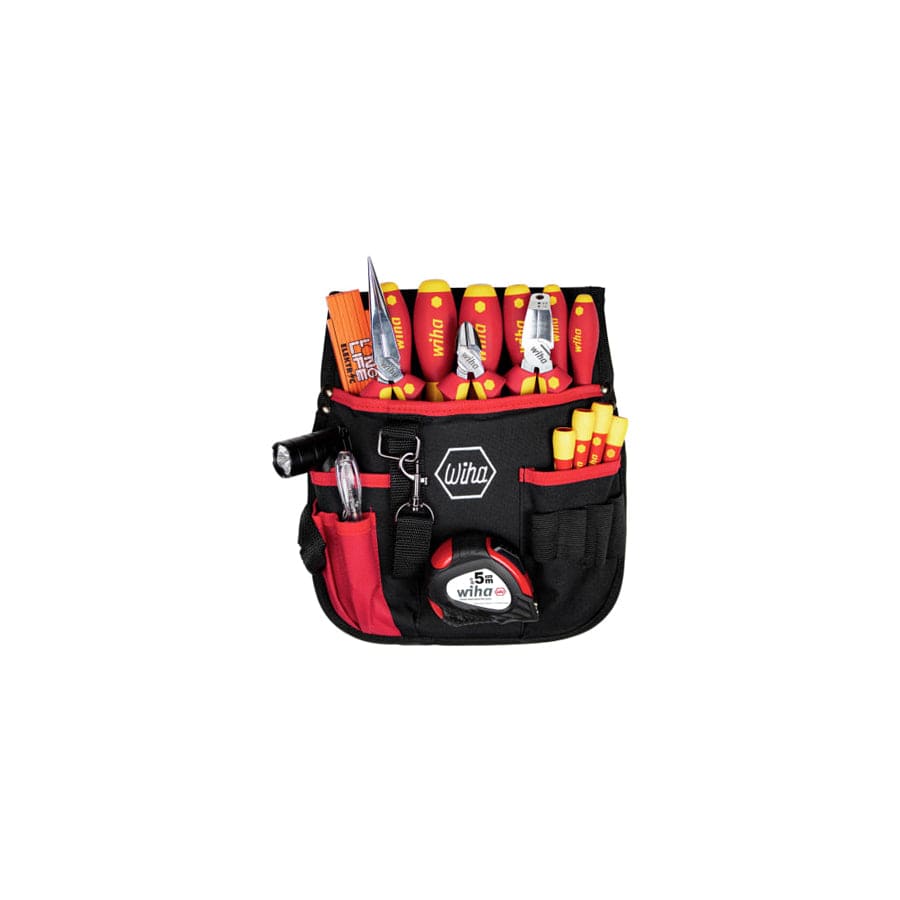 Wiha WHA44574 electrician Tool Set, 18 Piece (inc. Belt Pouch) | ML Performance UK