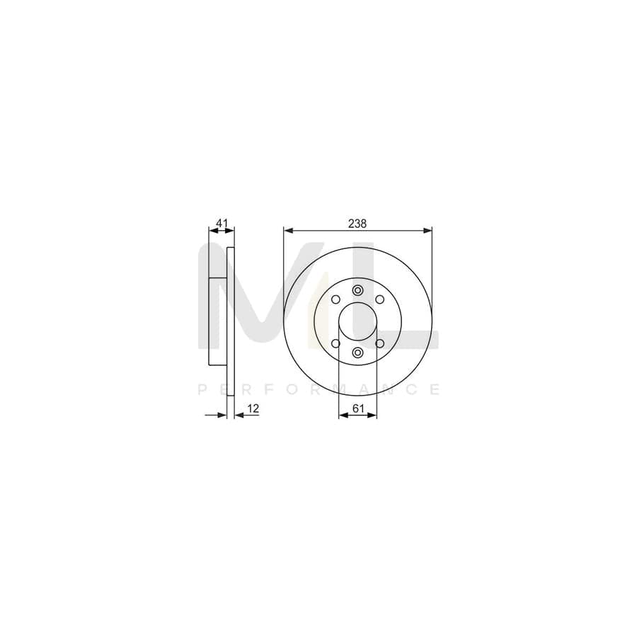 BOSCH 0 986 479 831 Brake Disc Solid, Oiled | ML Performance Car Parts