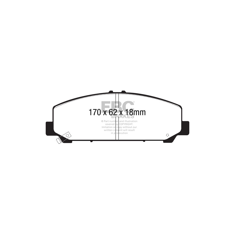 EBC PD03KF1374 Infiniti QX80 Yellowstuff Front Brake Pad & Plain Disc Kit 2 | ML Performance UK Car Parts