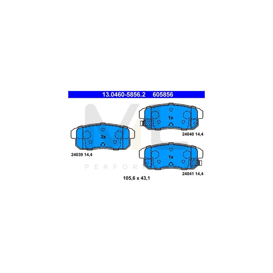 ATE 13.0460-5856.2 Brake pad set with acoustic wear warning | ML Performance Car Parts