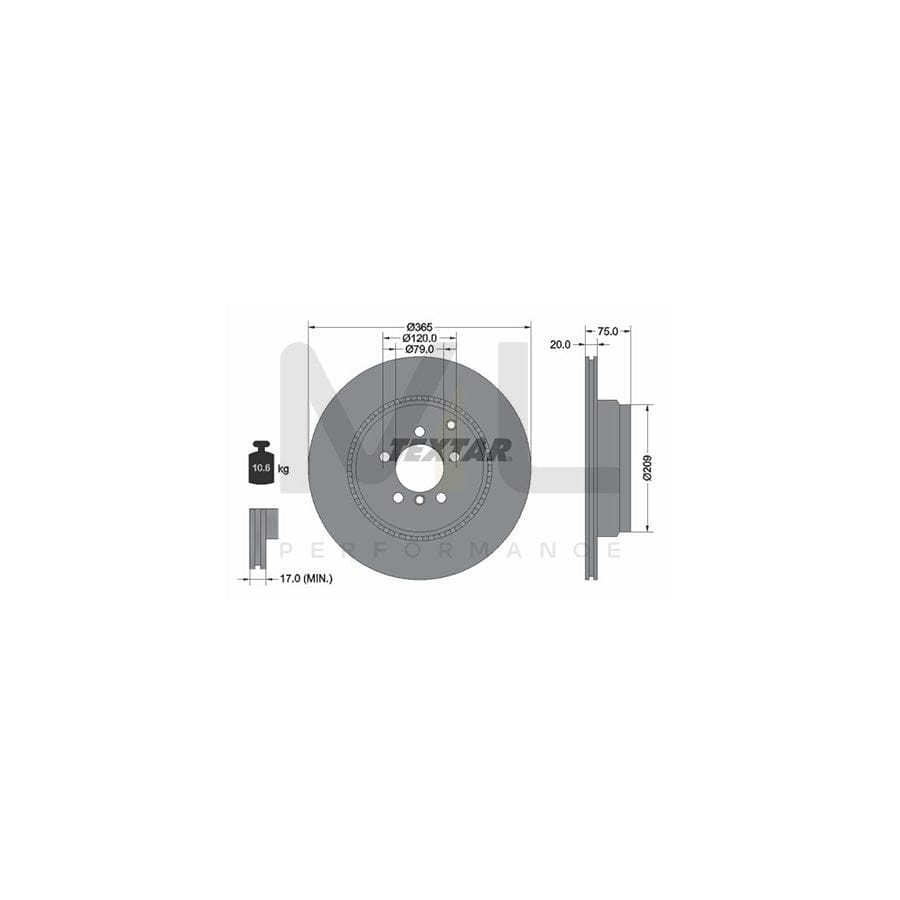 TEXTAR PRO 92224803 Brake Disc for LAND ROVER Range Rover III (L322) Externally Vented, Coated, without wheel hub, without wheel studs | ML Performance Car Parts