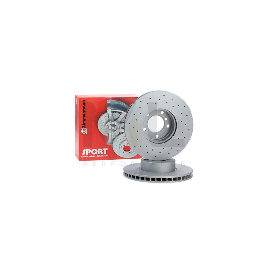 ZIMMERMANN SPORT COAT Z 150.1296.52 Brake Disc for BMW 5 Series Internally Vented, Perforated, Coated, High-carbon | ML Performance Car Parts