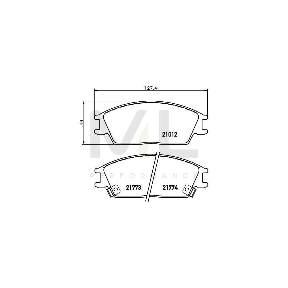 Hella 8DB 355 006-271 Brake Pad Set With Acoustic Wear Warning | ML Performance Car Parts