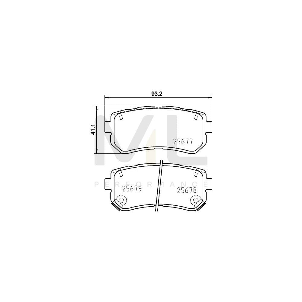 Hella 8DB 355 020-851 Brake Pad Set With Acoustic Wear Warning, With Accessories | ML Performance Car Parts