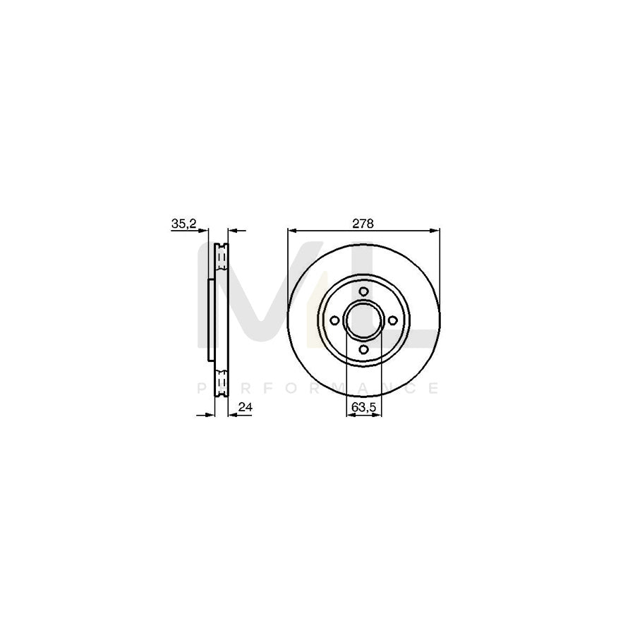 BOSCH 0 986 478 670 Brake Disc for FORD SIERRA Internally Vented, Vented, Oiled | ML Performance Car Parts