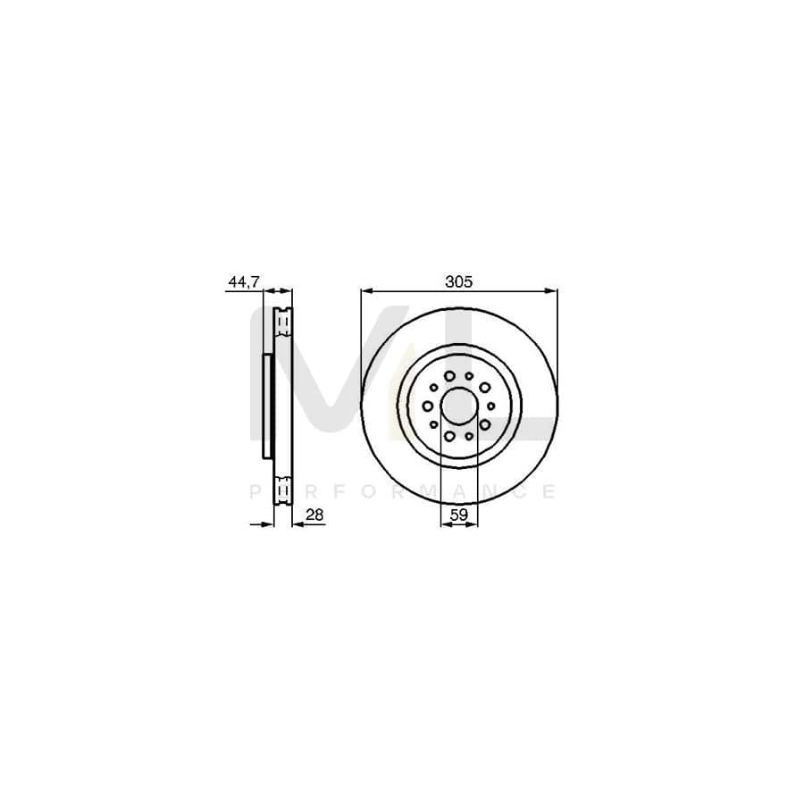 BOSCH 0 986 478 711 Brake Disc Internally Vented, Vented, Oiled | ML Performance Car Parts