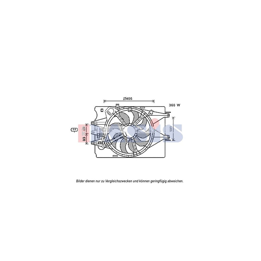 AKS Dasis 088104N Fan, Radiator For Fiat 500L (351, 352) | ML Performance UK