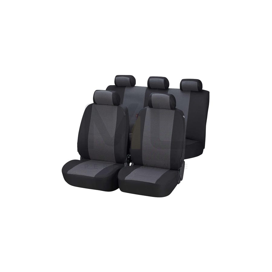 WALSER Pineto 12435 Car seat cover Black/Grey, Polyester, Front and Rear | ML Performance Car Parts