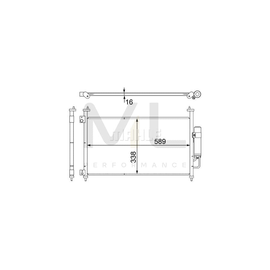 MAHLE ORIGINAL AC 464 000S Air conditioning condenser for HONDA CIVIC with dryer | ML Performance Car Parts