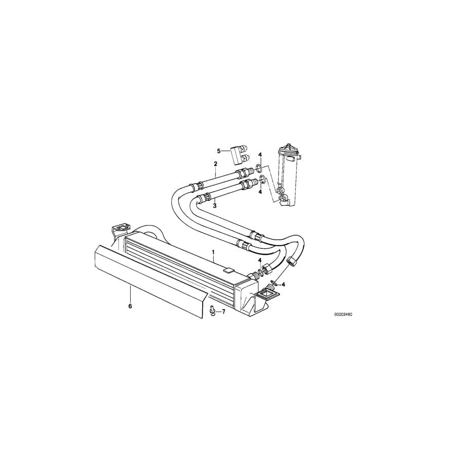 Genuine BMW 17211712413 E32 Oil Cooler A=697 MM (Inc. 750i, 750iL & 750iLS) | ML Performance UK Car Parts