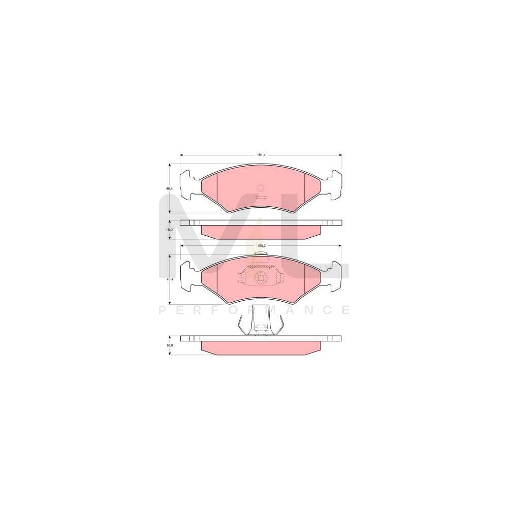 TRW Gdb1222 Brake Pad Set Not Prepared For Wear Indicator | ML Performance Car Parts