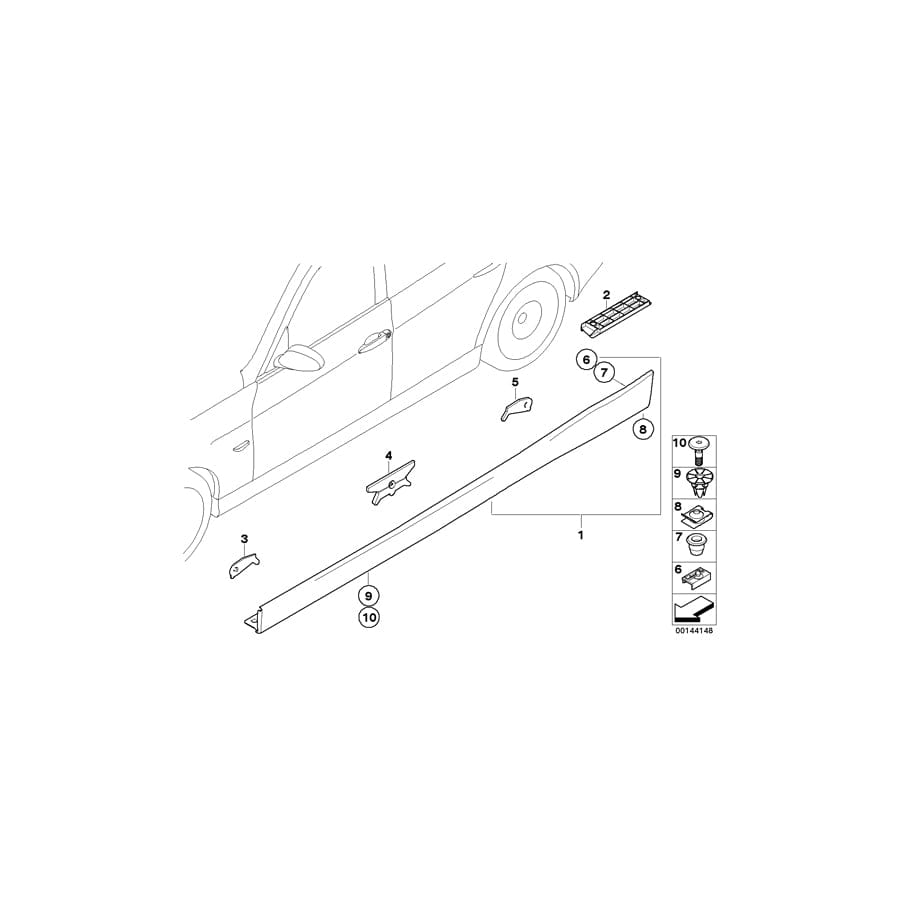 Genuine BMW 51777166869 E90 E91 Clip GELB (Inc. 320d, 320si & 318d) | ML Performance UK Car Parts