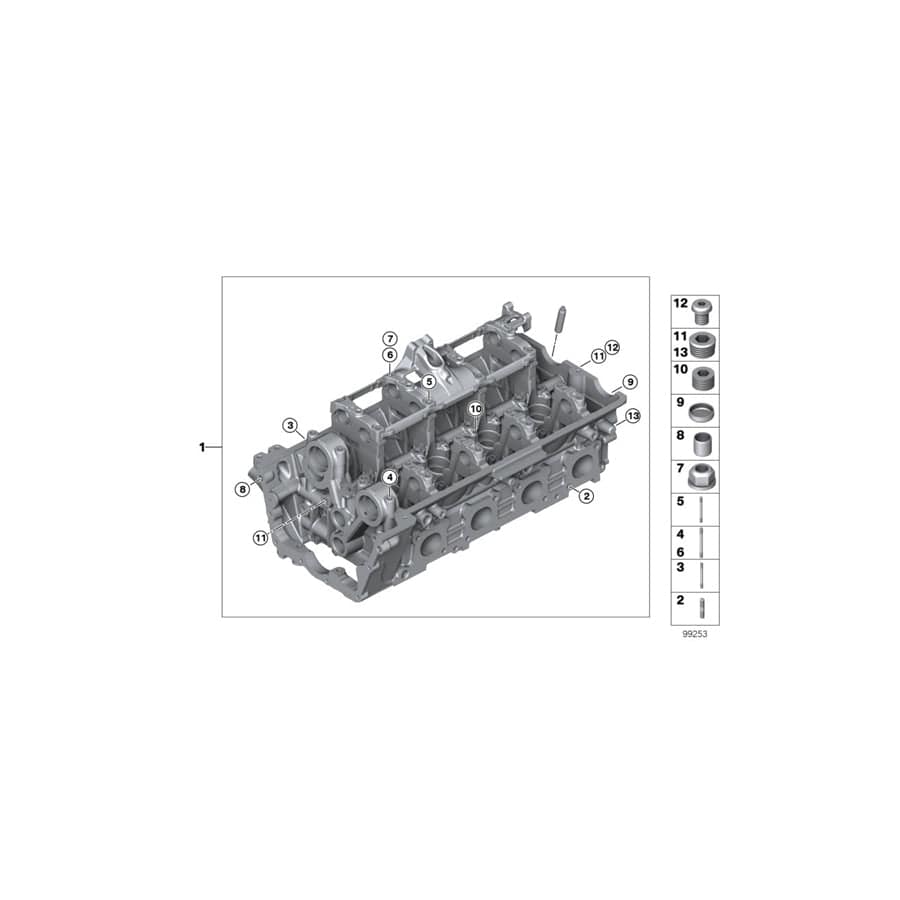 Genuine BMW 11121556428 E53 Cylinder Head With Valve Gear Zyl. 1-4 (Inc. X5) | ML Performance UK Car Parts