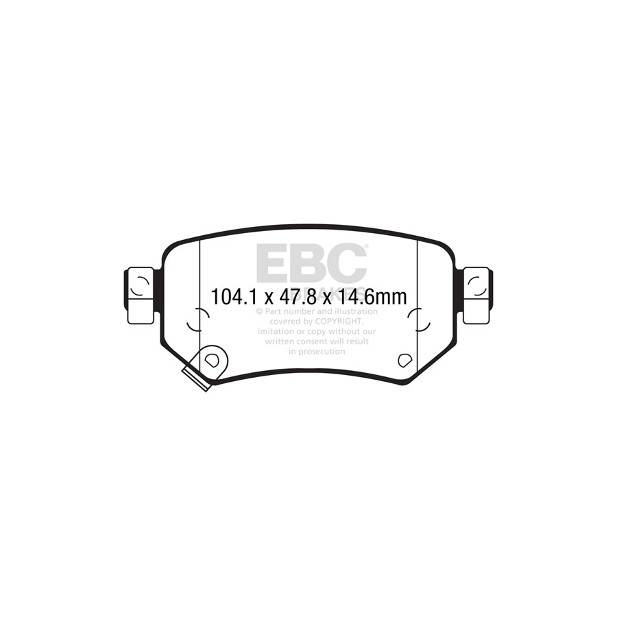 EBC PD08KR435 Mazda 6 Yellowstuff Rear Brake Pad & USR Disc Kit - TRW Caliper 2 | ML Performance UK Car Parts