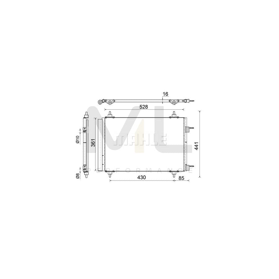 MAHLE ORIGINAL AC 554 000S Air conditioning condenser with dryer | ML Performance Car Parts