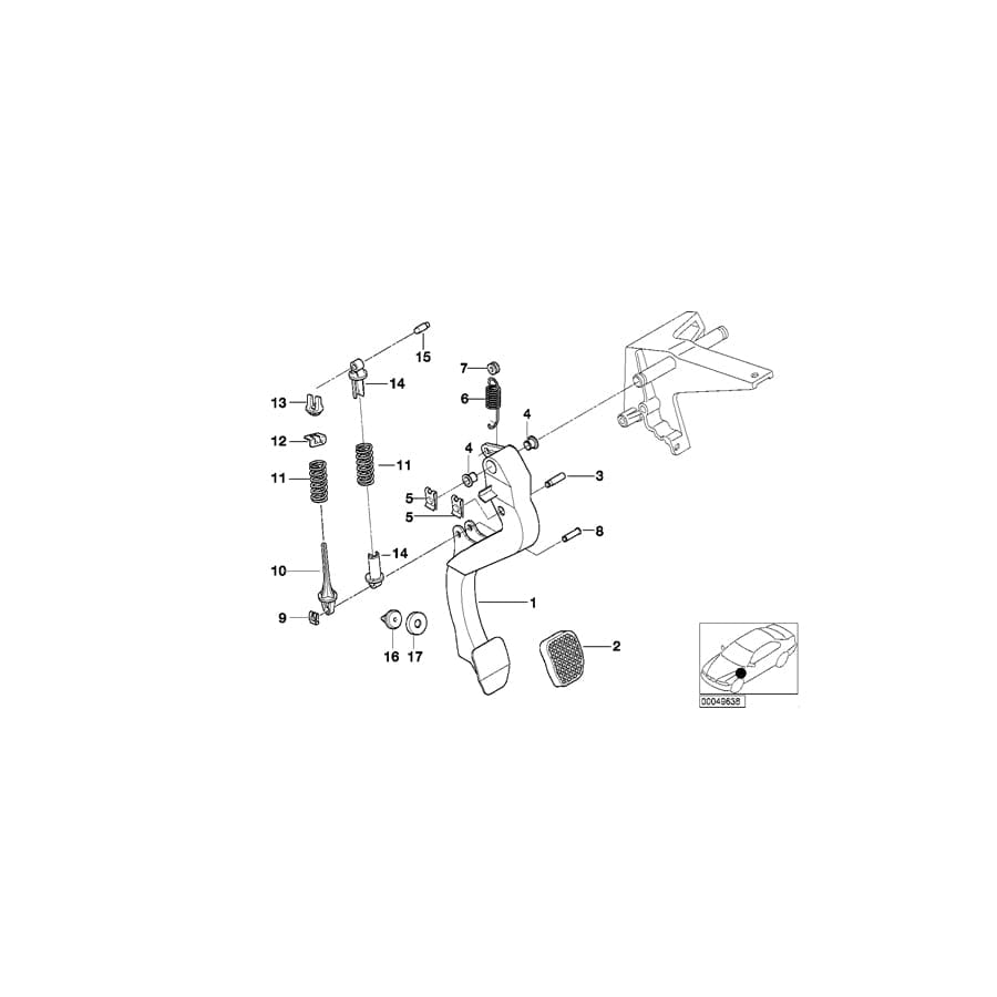 Genuine BMW 35311158659 E36 Clutch Pedal (Inc. 320i, 316i & 316i 1.9) | ML Performance UK Car Parts