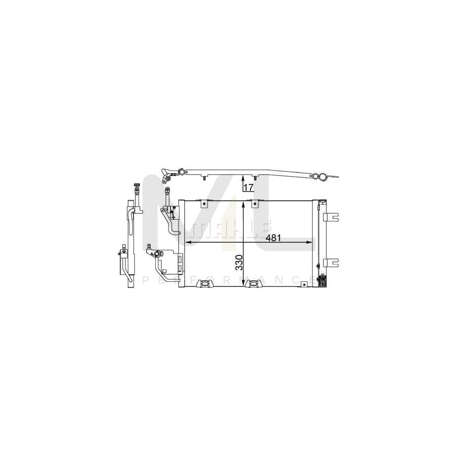 MAHLE ORIGINAL AC 400 000S Air conditioning condenser with dryer, with seal ring | ML Performance Car Parts