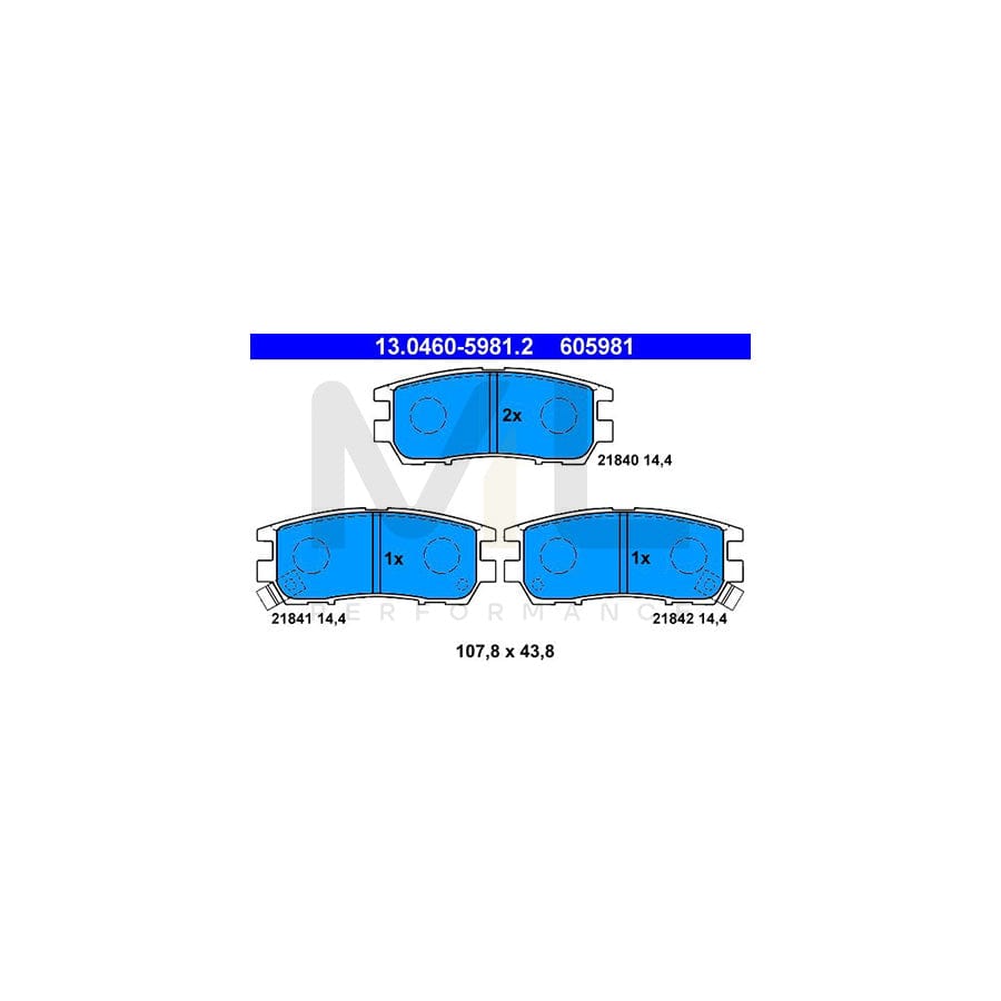 ATE 13.0460-5981.2 Brake pad set for MITSUBISHI PAJERO / SHOGUN with acoustic wear warning | ML Performance Car Parts