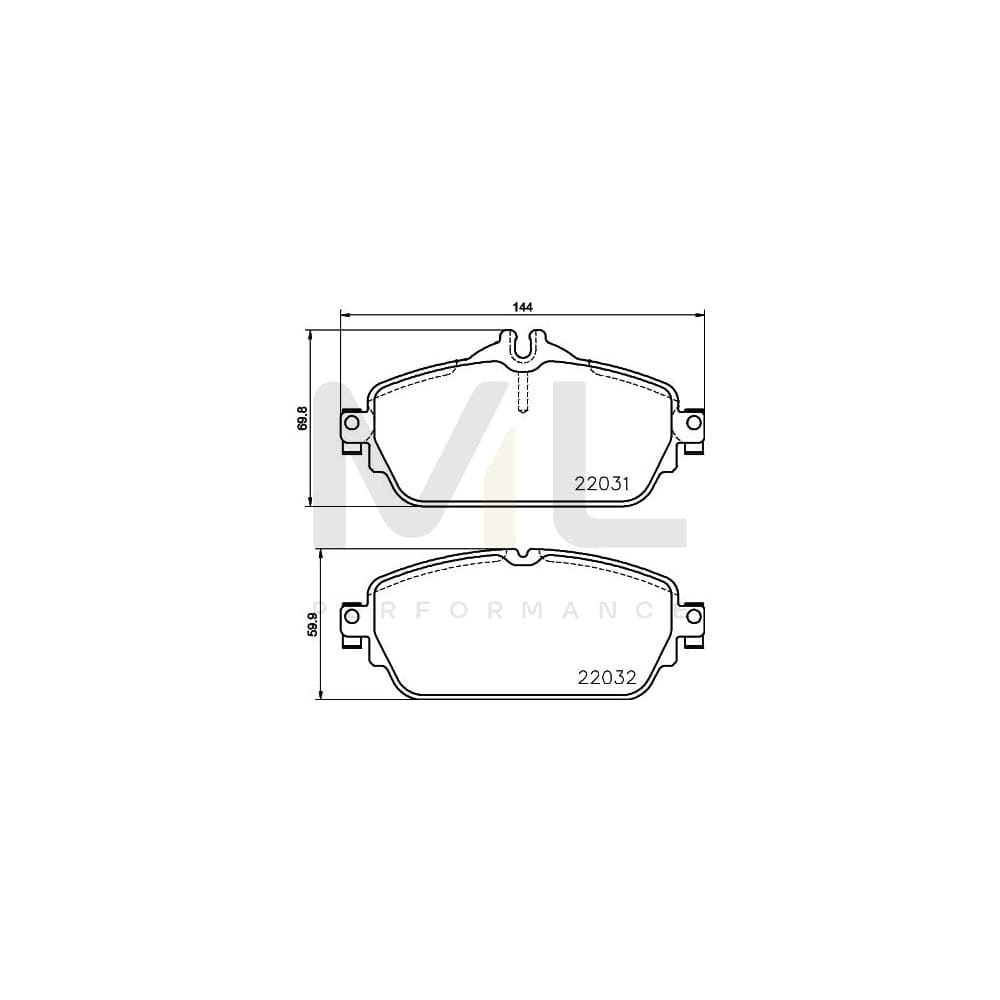 Hella 8DB 355 021-551 Brake Pad Set Prepared For Wear Indicator, With Brake Caliper Screws | ML Performance Car Parts