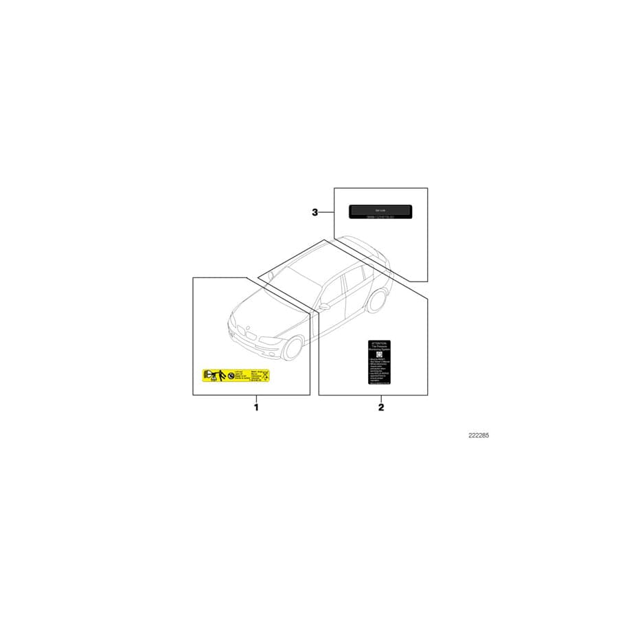 Genuine BMW 51717368329 F30 Notice Sticker On Service Cover (Inc. 330e, i3 94Ah & i3s 120Ah) | ML Performance UK Car Parts