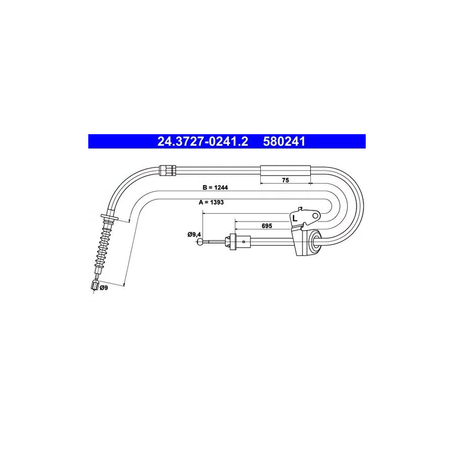 ATE 24.3727-0241.2 Hand Brake Cable