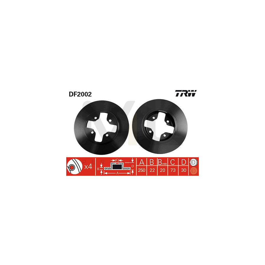 TRW DF2002 Brake Disc Vented | ML Performance Car Parts