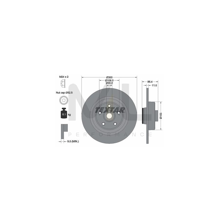 TEXTAR 92159800 Brake Disc Solid, with integrated magnetic sensor ring, with wheel bearing | ML Performance Car Parts