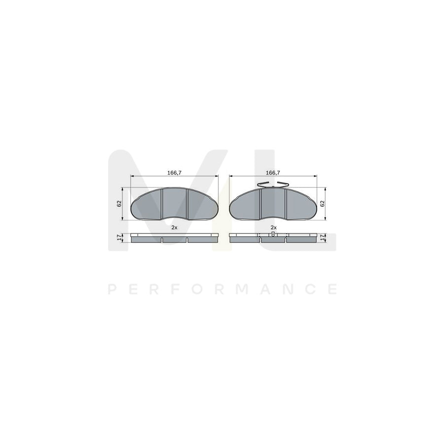 Bosch 0986424914 Brake Pad Set With Mounting Manual BP2532 | ML Performance Car Parts