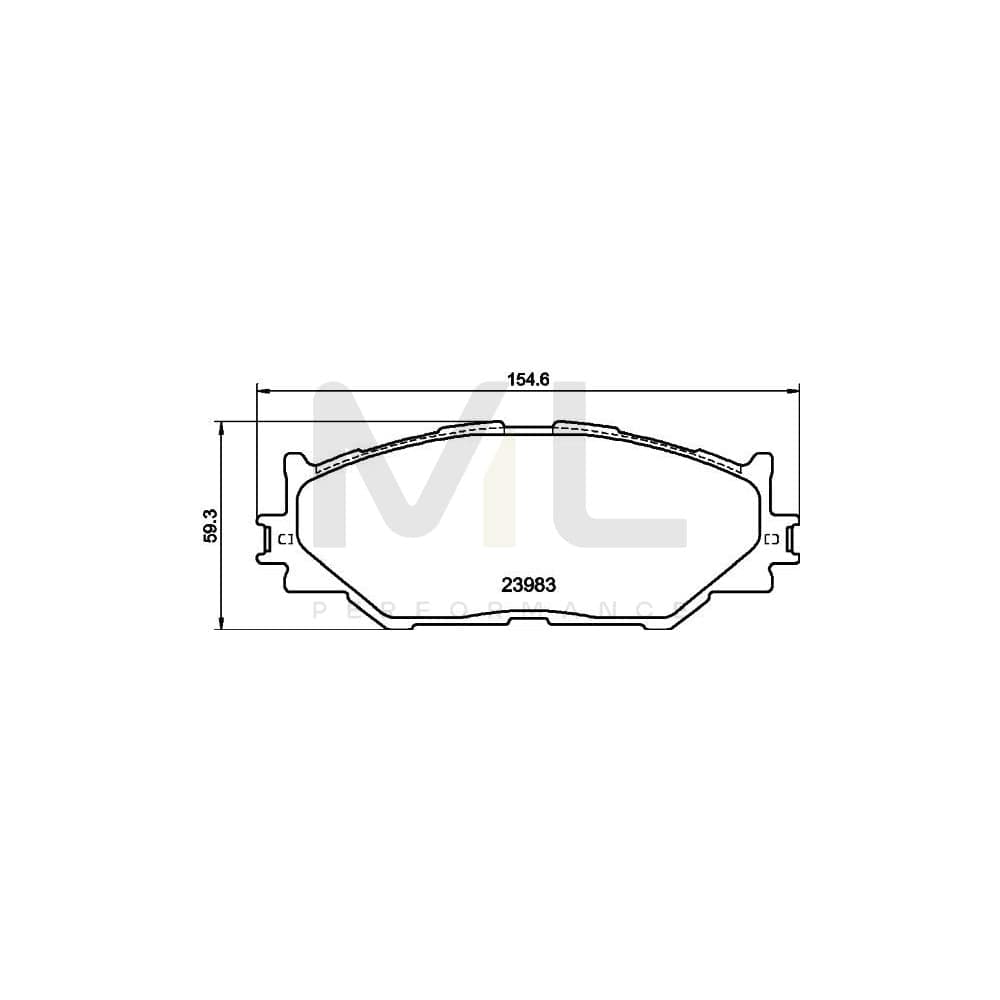 Hella 8DB 355 012-241 Brake Pad Set For Lexus Is Not Prepared For Wear Indicator | ML Performance Car Parts