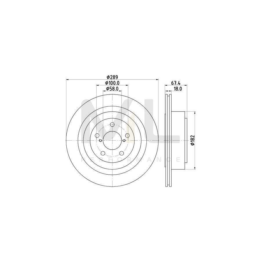 HELLA PRO 8DD 355 115-121 Brake Disc Internally Vented, Coated, without wheel hub, without wheel studs | ML Performance Car Parts