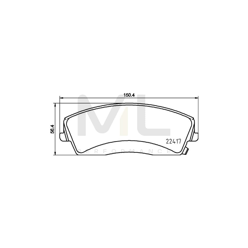 Hella 8DB 355 025-001 Brake Pad Set With Acoustic Wear Warning, With Accessories | ML Performance Car Parts