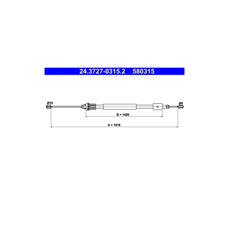 ATE 24.3727-0315.2 Hand Brake Cable