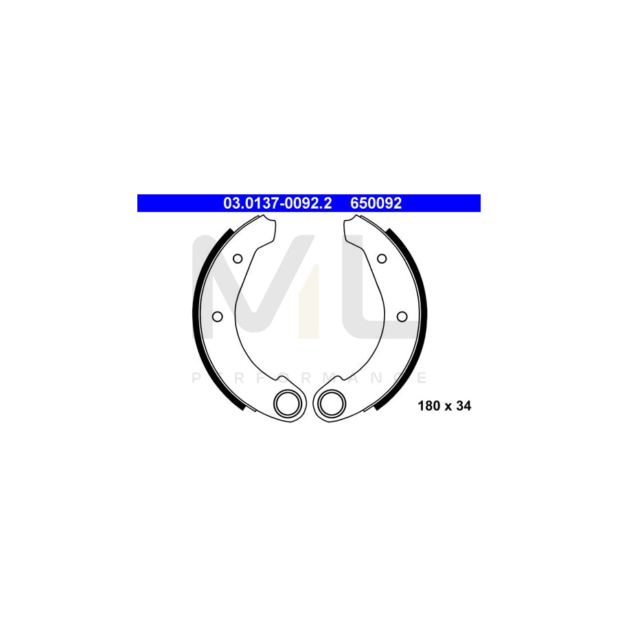 ATE 03.0137-0092.2 Brake Shoe Set | ML Performance Car Parts