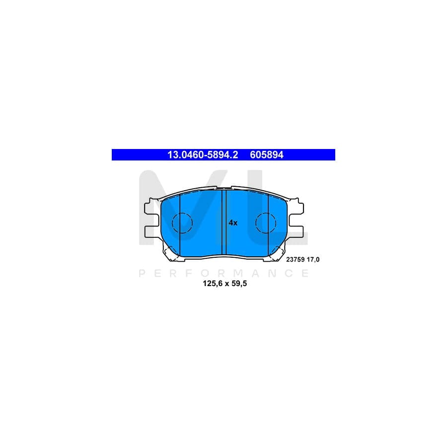 ATE 13.0460-5894.2 Brake pad set for TOYOTA Previa / Estima II (XR30) excl. wear warning contact | ML Performance Car Parts