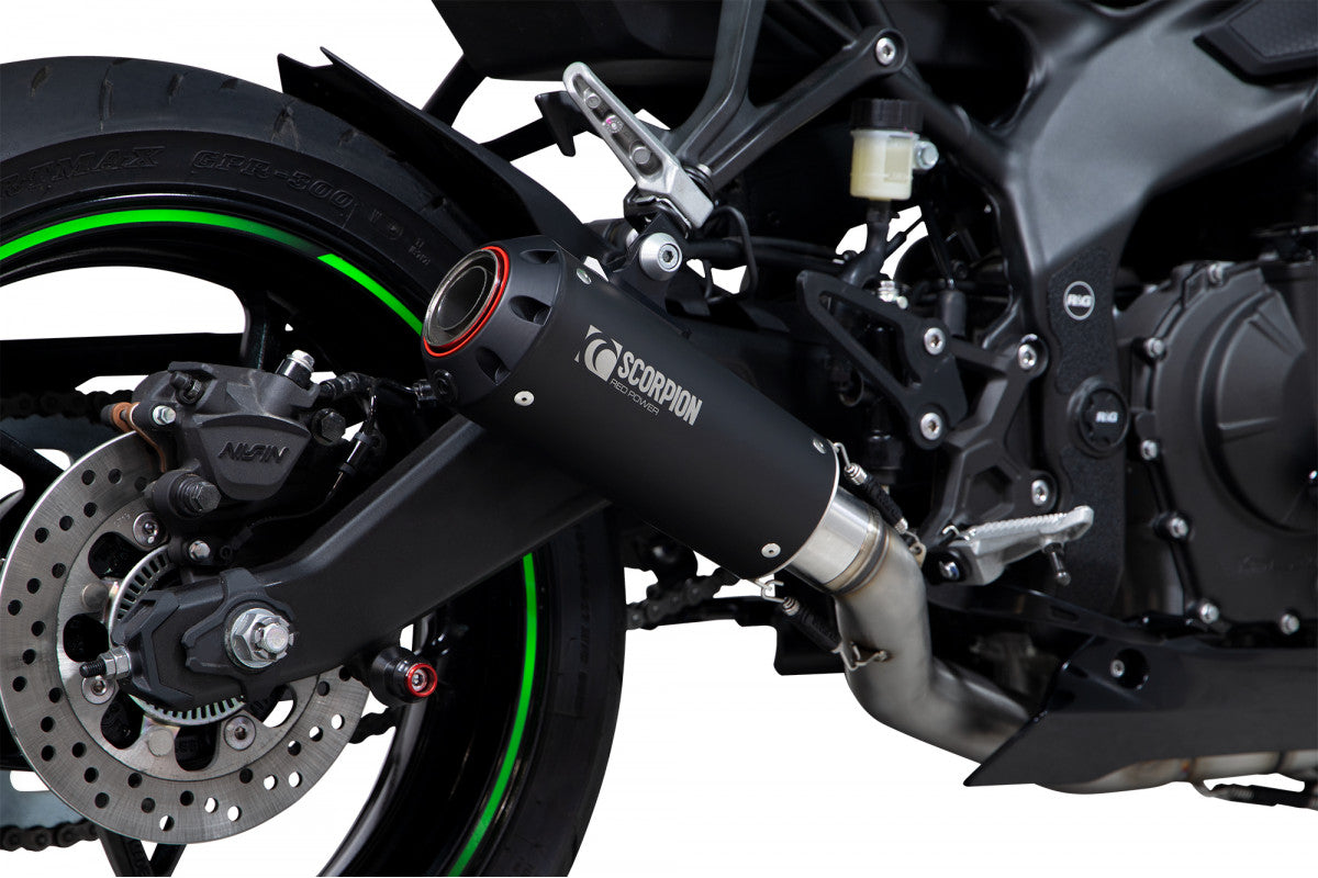 Scorpion PKA140SYSBCER Kawasaki Ninja ZX-25R Red Power Full System  - Black Ceramic Coated Sleeve | ML Performance UK UK