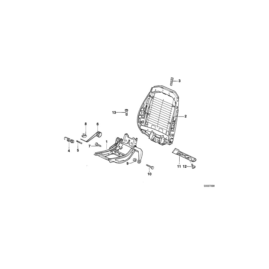 Genuine BMW 52108251068 E36 Right Upper Part Of Seat Mechanism (Inc. 325td, 323i & 325is) | ML Performance UK