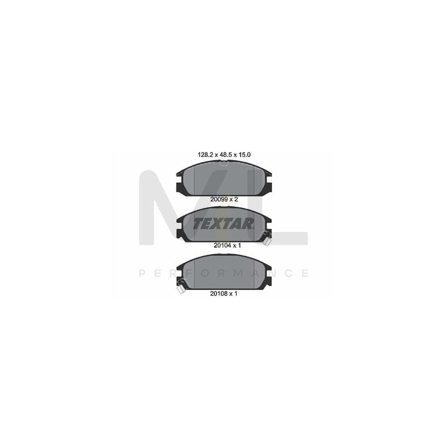 TEXTAR 2009902 Brake pad set with acoustic wear warning | ML Performance Car Parts