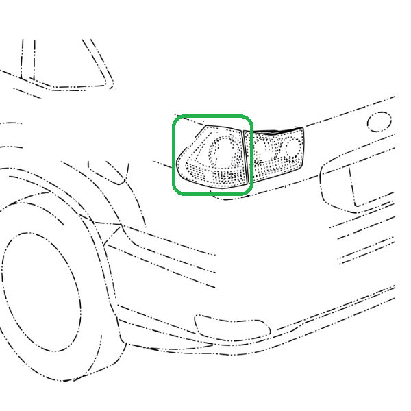 Genuine Lexus 81551-48061 RX Phase 2 O/S Outer Rear Light