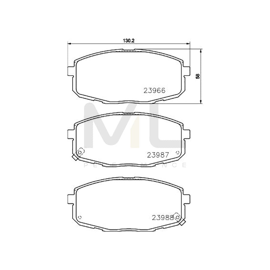 TEXTAR 2396605 Brake pad set for KIA Carens II (FJ) with acoustic wear warning | ML Performance Car Parts