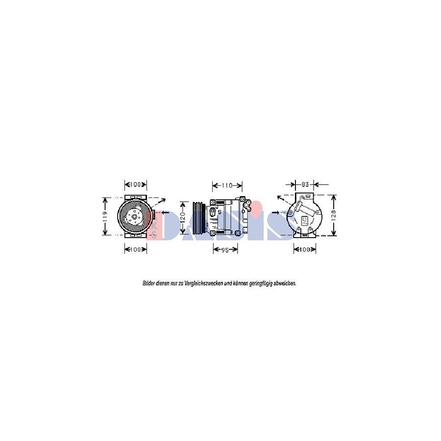 AKS Dasis 850008N Compressor, Air Conditioning | ML Performance UK