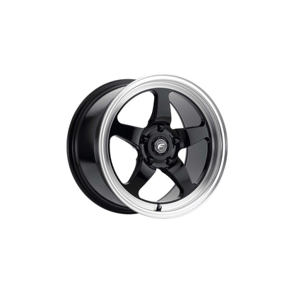 Forgestar F09188022P15 18x8 D5 Drag Standard 5x120 ET15 BS5.1 Gloss Black Machined Drag Racing Wheel