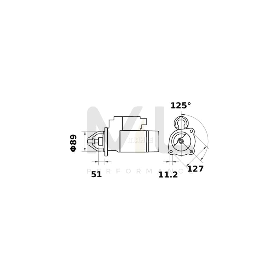 MAHLE ORIGINAL MS 129 Starter motor 12V 2,3kW, Teeth Quant.: 13 | ML Performance Car Parts