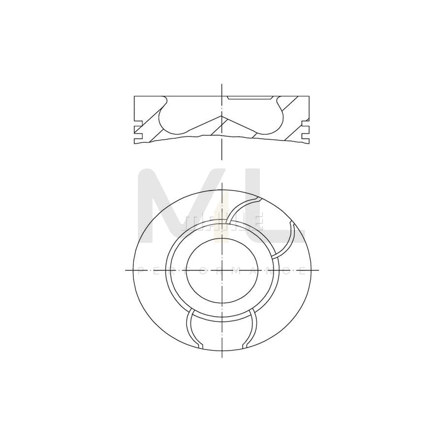 MAHLE ORIGINAL 040 03 02 Piston 74,2 mm, with piston ring carrier, without cooling duct | ML Performance Car Parts