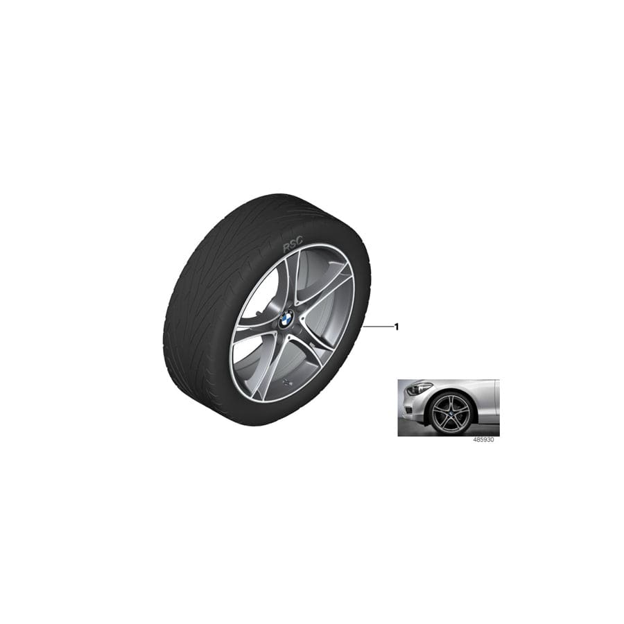 Genuine BMW 36112287892 F33 F36 Rdci Wheel & Tire, Summer, Black (Inc. 420dX, 320i ed & 430i) | ML Performance UK Car Parts