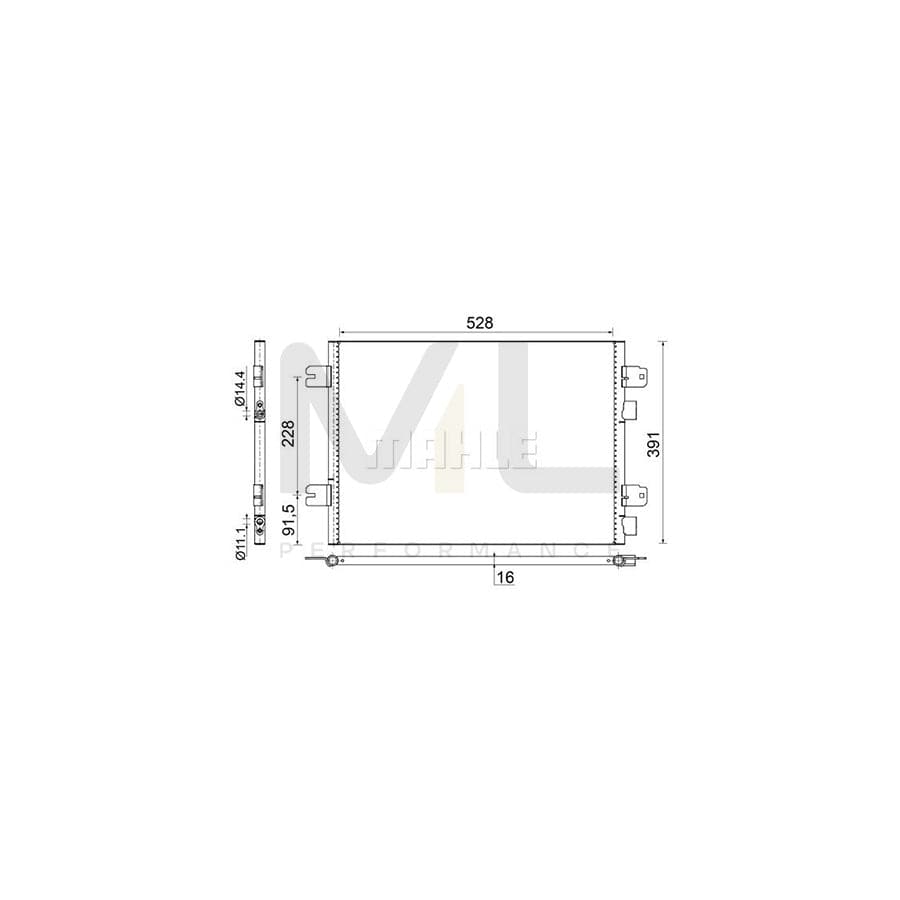 MAHLE ORIGINAL AC 691 000S Air conditioning condenser without dryer | ML Performance Car Parts