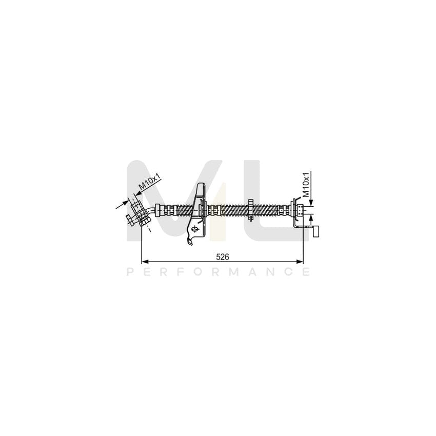 BOSCH 1 987 481 126 Brake Hose for LAND ROVER Discovery II (L318) 497mm, M10x1 | ML Performance Car Parts